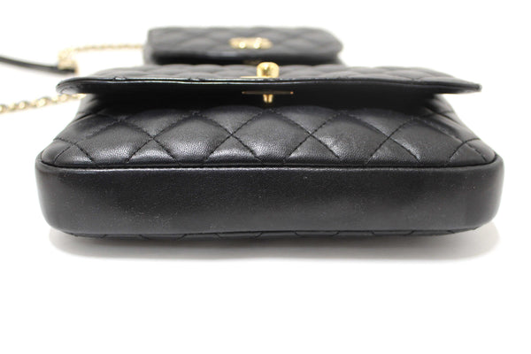 Chanel Black Quilted Calfskin Leather Double Side Pack Flap Bag