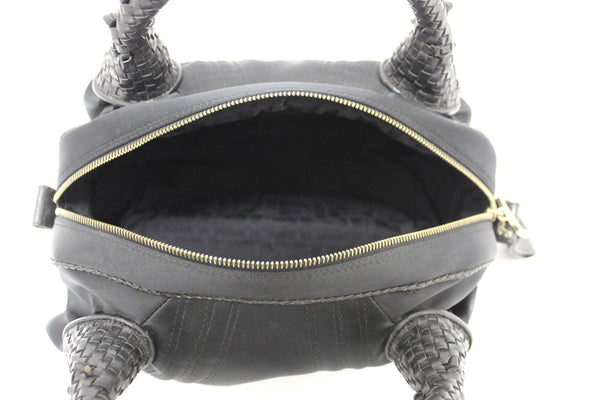 Fendi Black Satin and Leather Spy Bag