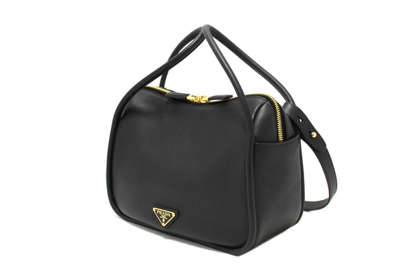 Prada Black Leather Darling Hand and Shoulder Bag