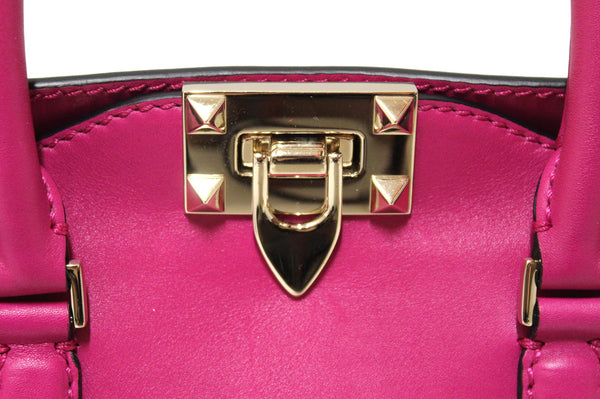 Valentino Pink Leather Rockstud Micro Mini Tote Bag