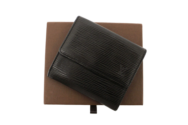 Louis Vuitton Black Epi Leather Trifold Compact Wallet