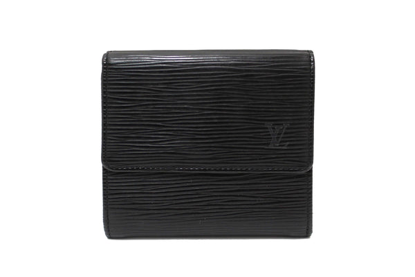 Louis Vuitton Black Epi Leather Trifold Compact Wallet