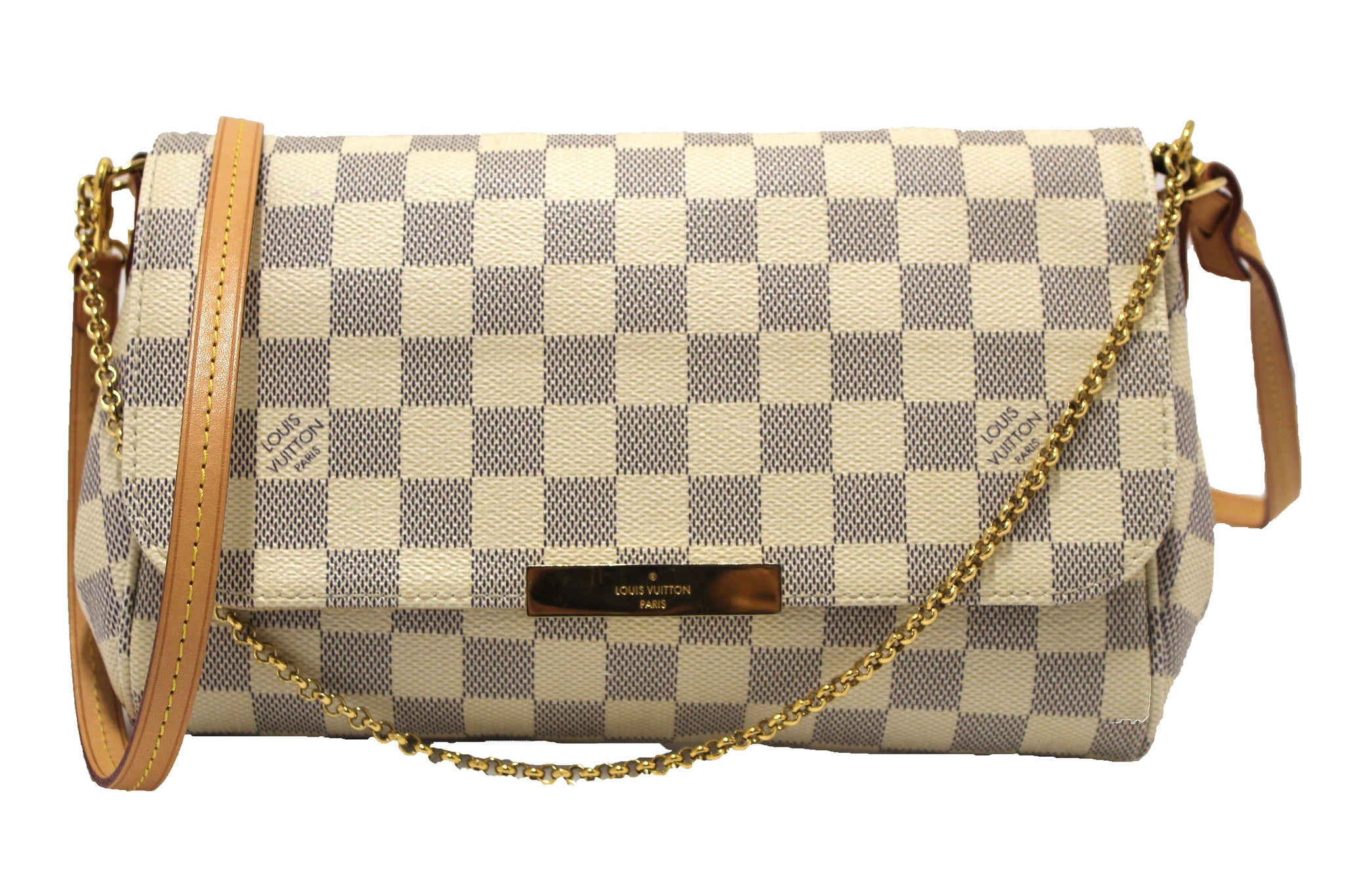Louis Vuitton Damier Azur Canvas Favorite MM Messenger Chain Bag