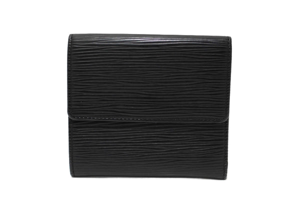 Louis Vuitton Black Epi Leather Trifold Compact Wallet
