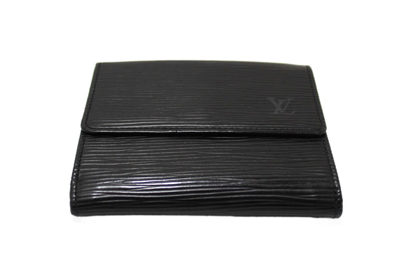 Louis Vuitton Black Epi Leather Trifold Compact Wallet