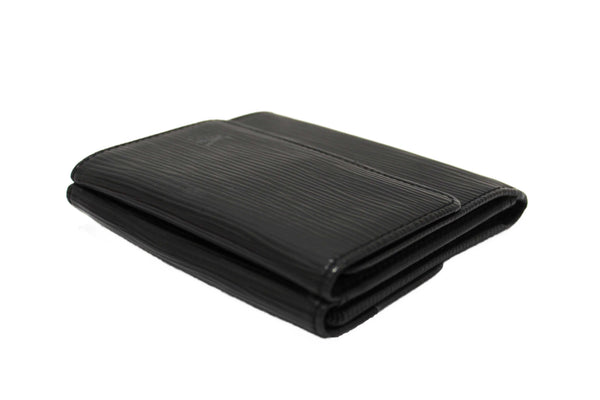 Louis Vuitton Black Epi Leather Trifold Compact Wallet