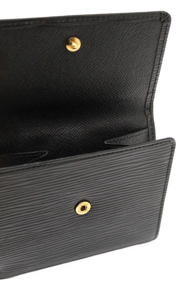 Louis Vuitton Black Epi Leather Trifold Compact Wallet
