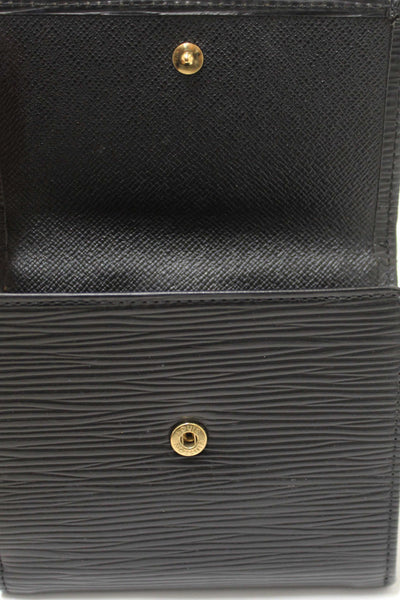 Louis Vuitton Black Epi Leather Trifold Compact Wallet