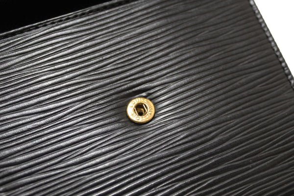 Louis Vuitton Black Epi Leather Trifold Compact Wallet