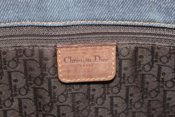 Christian Dior Vintage Denim Street Chic Tote Shoulder Bag