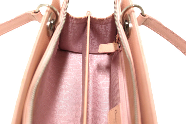 克里斯蒂安·迪奧（Christian Dior）粉紅色小腿皮革手提袋
