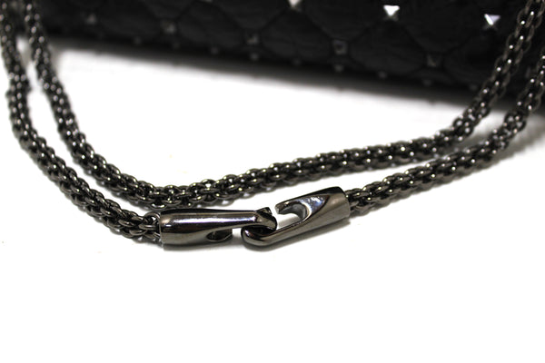 Valentino Garavani Black Quilted Nappa Leather Rockstud Spike Large Shoulder Bag