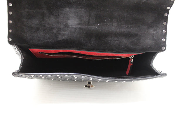 Valentino Garavani Black Quilted Nappa Leather Rockstud Spike Large Shoulder Bag