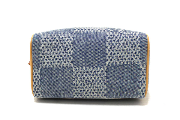 Louis Vuitton Damier Denim 3D Cotton Canvas Speedy 18 Bandoulière Bag