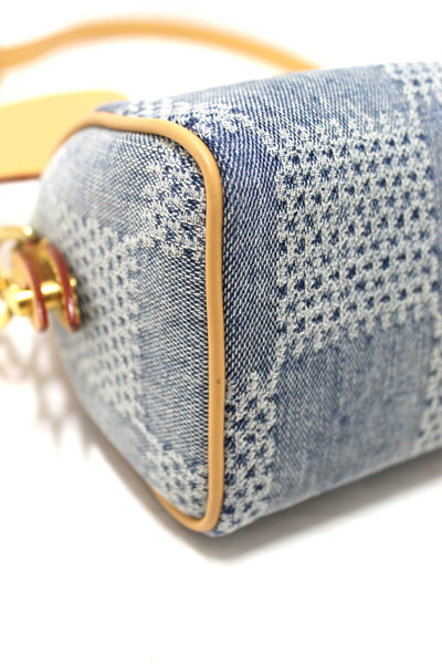 Louis Vuitton Damier Denim 3D Cotton Canvas Speedy 18 Bandoulière Bag