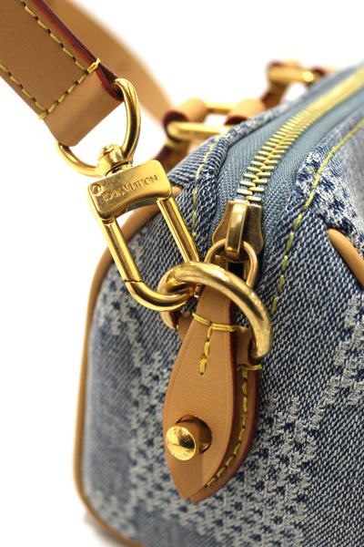 Louis Vuitton Damier Denim 3D Cotton Canvas Speedy 18 Bandoulière Bag