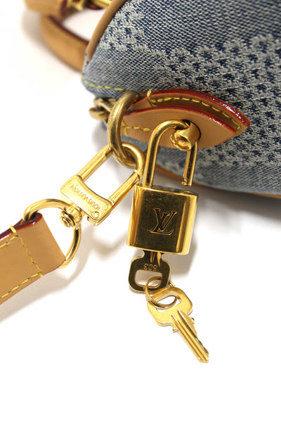 Louis Vuitton Damier Denim 3D Cotton Canvas Speedy 18 Bandoulière Bag
