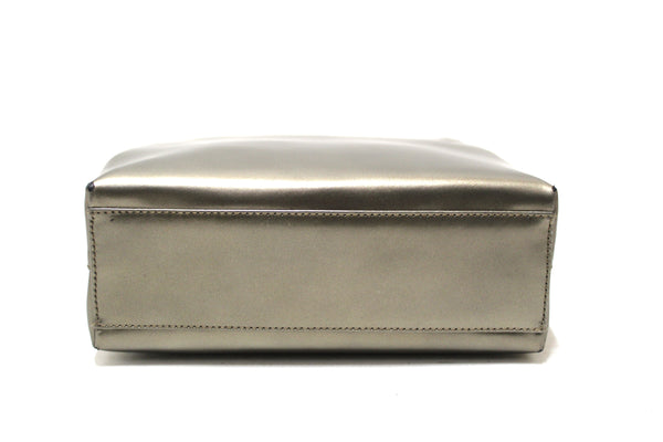 Salvatore Ferragamo Sage Green Shiny Leather Small Tote Bag