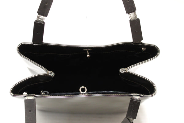 Salvatore Ferragamo Sage Green Shiny Leather Small Tote Bag