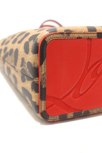 Christian Louboutin Leopard Printed Leather Cabata Spiked Large Tote Bag