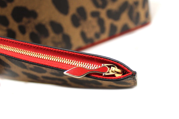 Christian Louboutin Leopard Printed Leather Cabata Spiked Large Tote Bag