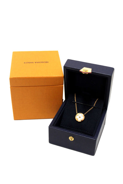 Louis Vuitton Pink Gold and White Mother-Of-Pearl Color Blossom Sun Pendant Necklace