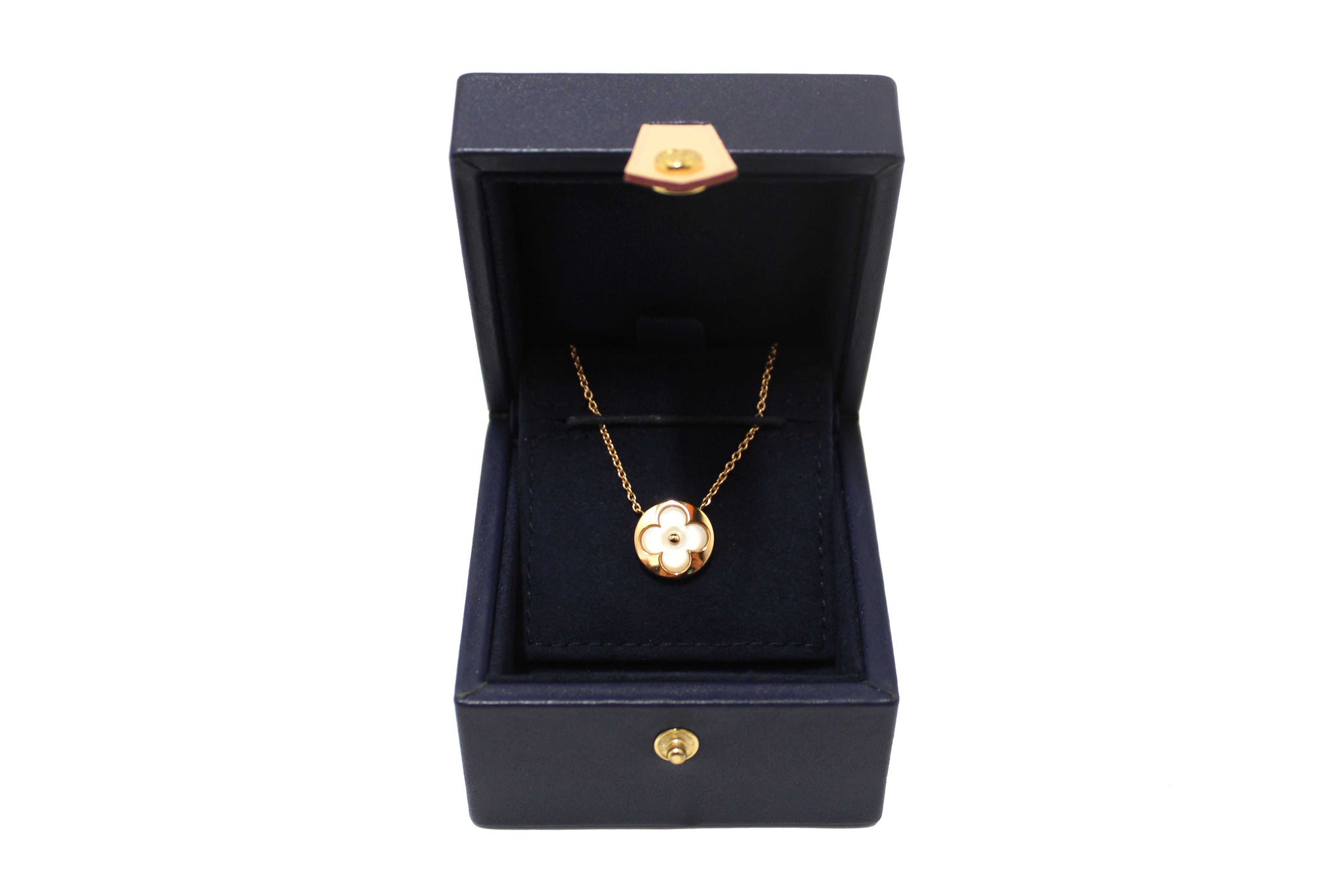 Louis Vuitton Pink Gold and White Mother-Of-Pearl Color Blossom Sun Pendant Necklace