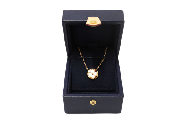 Louis Vuitton Pink Gold and White Mother-Of-Pearl Color Blossom Sun Pendant Necklace