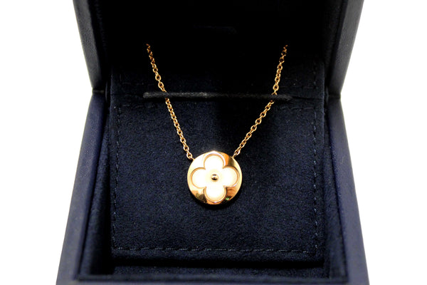 Louis Vuitton Pink Gold and White Mother-Of-Pearl Color Blossom Sun Pendant Necklace