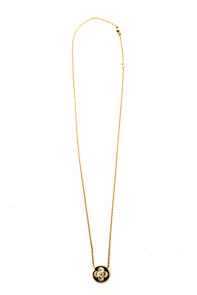 Louis Vuitton Pink Gold and White Mother-Of-Pearl Color Blossom Sun Pendant Necklace