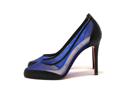 Christian Louboutin Galativi Black Leather and Blu | Italystation.com - Shop Now at italystation.com