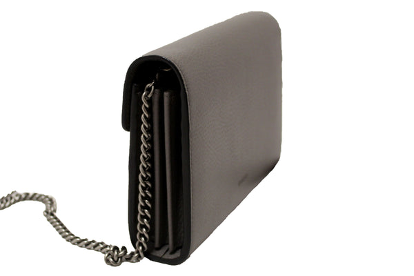 NEW Gucci Grey Leather Dionysus Mini Chain Wallet