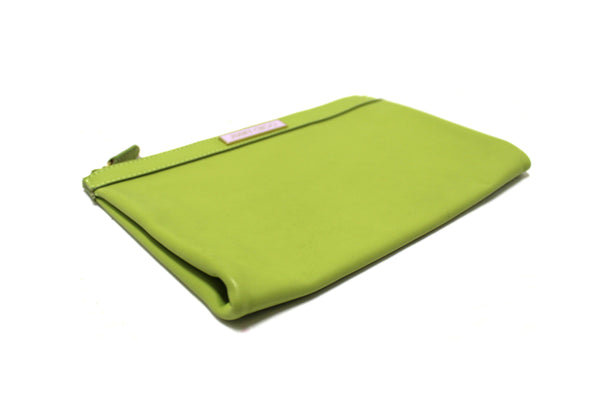 Authentic Jimmy Choo Lime Green Leather Zipper Pouch