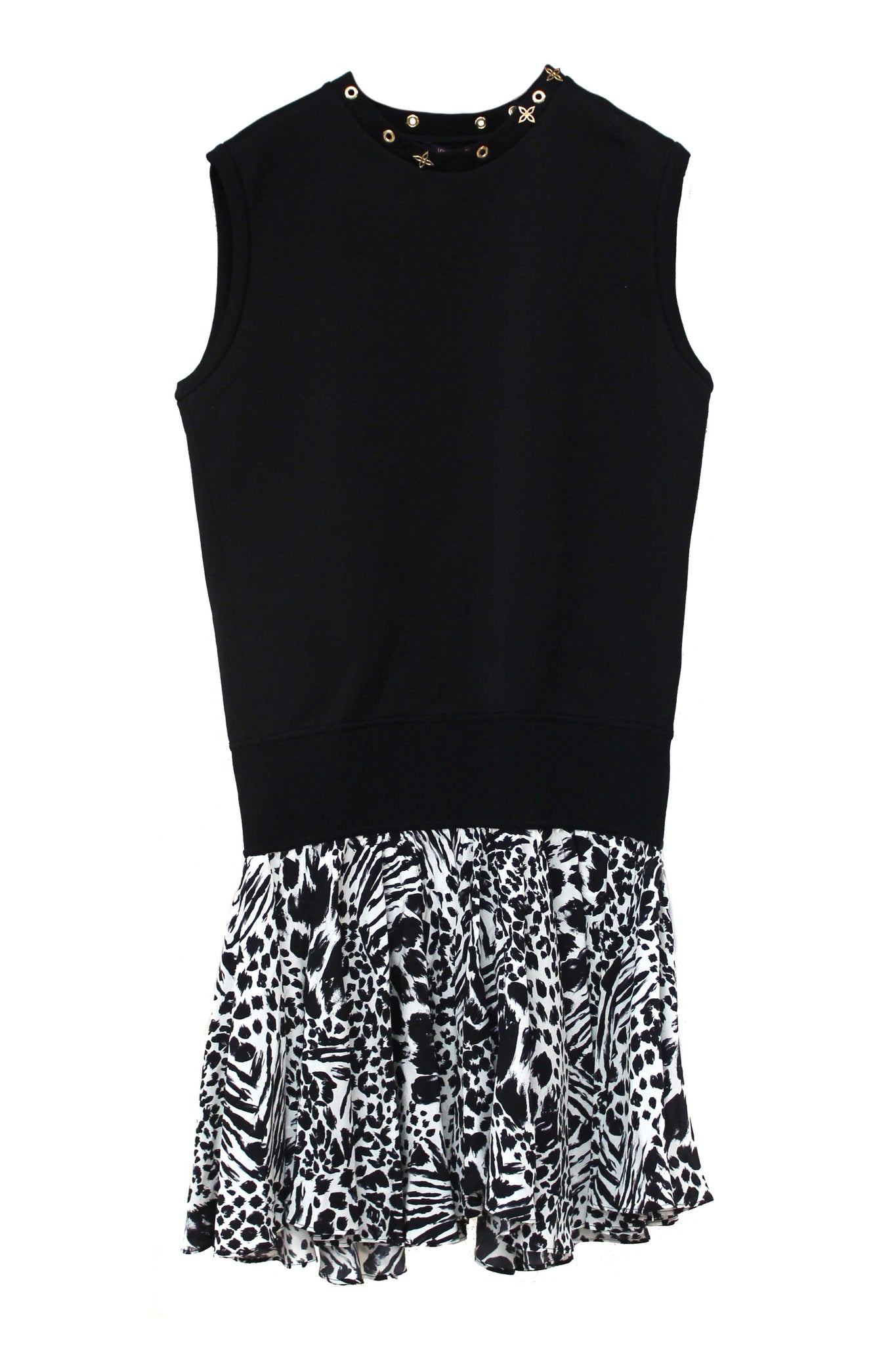 Louis Vuitton Black and Leopard Mini Dress size L