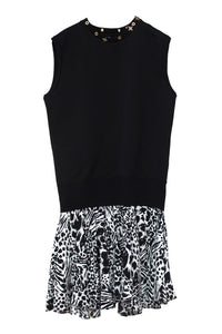 Louis Vuitton Black and Leopard Mini Dress size L