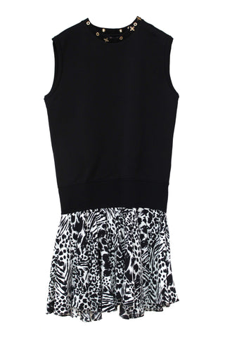 Louis Vuitton Black and Leopard Mini Dress size L