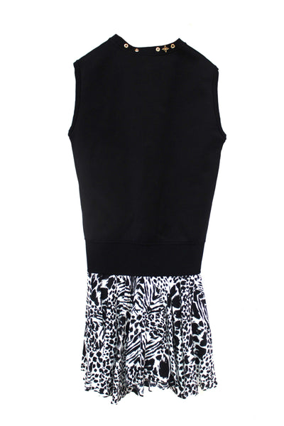 Louis Vuitton Black and Leopard Mini Dress size L