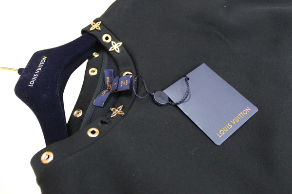 Louis Vuitton Black and Leopard Mini Dress size L