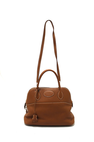 Hermes Brown Taurillon Clemence Bolide 31 Handbag/Shoulder Bag