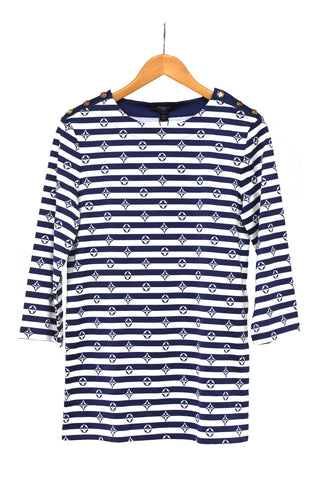 NEW  Louis Vuitton Blue and White Striped Long Sleeve T-shirt size L