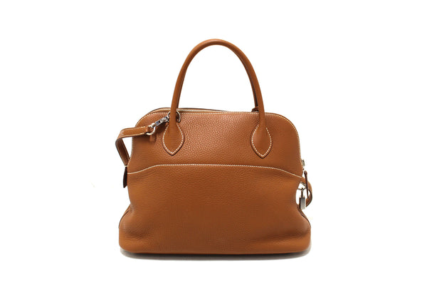 Hermes Brown Taurillon Clemence Bolide 31 Handbag/Shoulder Bag