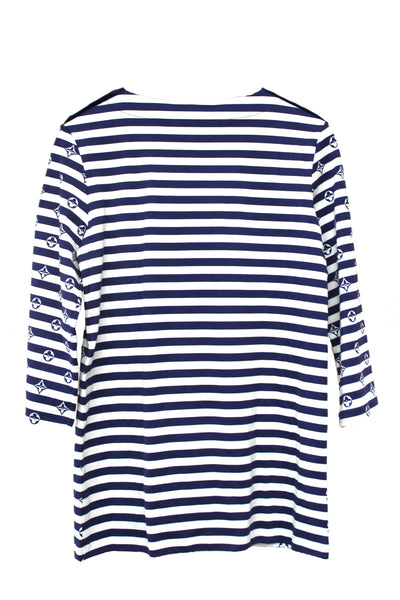 NEW  Louis Vuitton Blue and White Striped Long Sleeve T-shirt size L