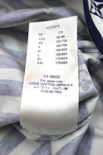 NEW  Louis Vuitton Blue and White Striped Long Sleeve T-shirt size L