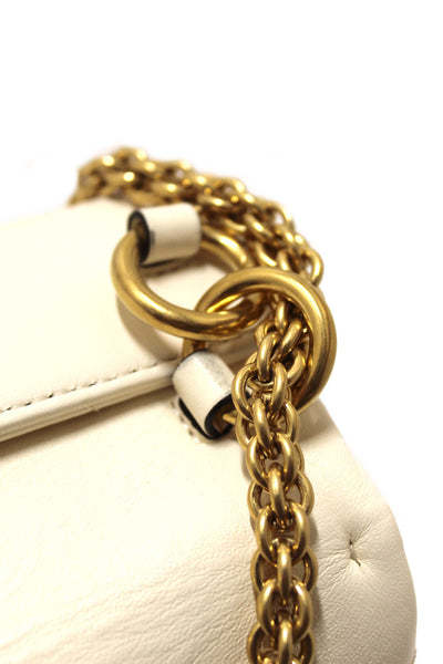 Valentino Garavani Large Roman Stud White Nappa Leather Shoulder Bag