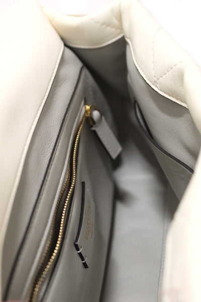 Valentino Garavani Large Roman Stud White Nappa Leather Shoulder Bag