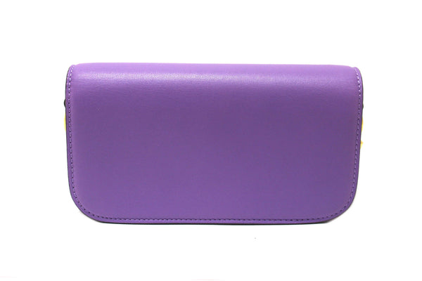 Valentino Purple Calfskin Leather Locò Small Crossbody Bag