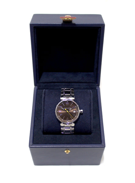 Louis Vuitton Tambour Quartz Watch in Brown Steel