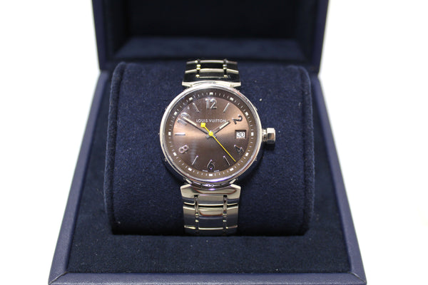 Louis Vuitton Tambour Quartz Watch in Brown Steel