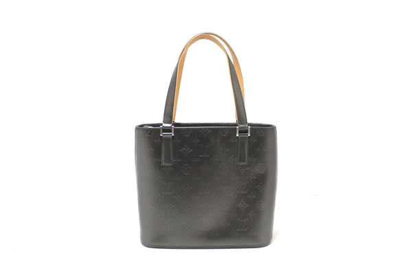 Louis Vuitton Vernis Black-Grey Mat Houston Tote Shoulder Bag