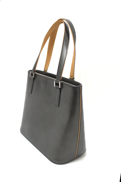 Louis Vuitton Vernis Black-Grey Mat Houston Tote Shoulder Bag